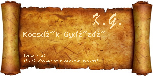Kocsák Győző névjegykártya